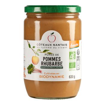 Visuel 1 du produit Purée bio de pommes rhubarbe Côteaux Nantais - 630 g