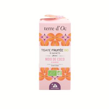 Visuel 1 du produit Tisane bio fruitée coco mangue Terre d’Oc - 15 infusettes