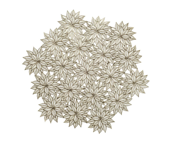 Visuel 1 du produit Set de table en PVC coloris blanc Hexagone flocon - Ø 38 cm