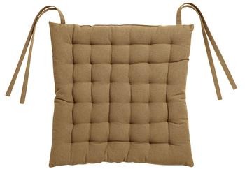 Visuel 1 du produit Galette de chaise en coton recyclé coloris tabac Zea - 38 x 38 cm