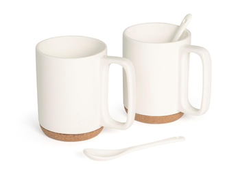 Visuel 1 du produit Coffret 2 Pieces Mug Milky coloris blanc en porcelaine - 29 cl