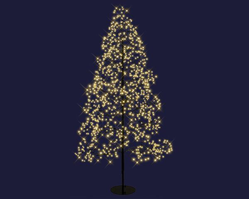 Visuel 1 du produit Arbre lumineux noir à 890 micro-LED blanc chaud + 220 flash intérieur/extérieur - 150 cm
