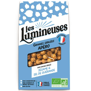 Visuel 1 du produit Pois chiches grillés bio apéro sésame et sel de Guérande Les Lumineuses - 90 g