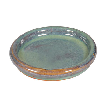Visuel 1 du produit Soucoupe ronde en grès émaillé coloris jadevert Ø 24 x 3,5 cm