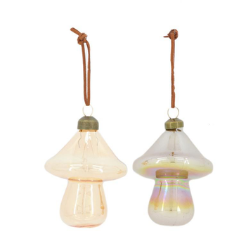 Visuel 1 du produit Décoration à suspendre forme champignon en verre teinté - Ø 7 x H 9,5 cm