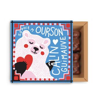 Visuel 1 du produit Ourson guimauve boite à mots tous doux Sophie M - 65 g