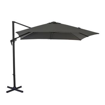 Visuel 1 du produit Parasol déporté à manivelle carré 2,5 m gris