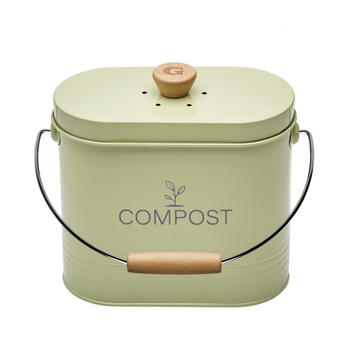 Visuel 1 du produit Seau à compost en métal vert avec filtre Nogent - 3 L