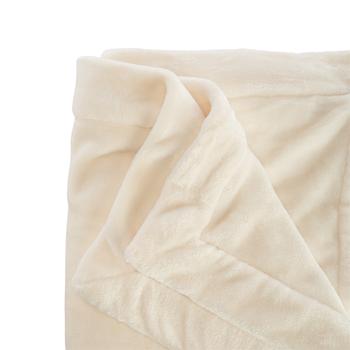 Visuel 1 du produit Plaid Tender coloris blanc en coton - 150 x 200 cm