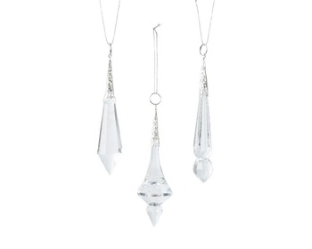 Visuel 1 du produit Figurine en verre cristal transparent à suspendre - 3 x 3 x 12,5 cm