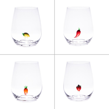 Visuel 1 du produit Verre fantaisie en verre borosilicate transparent avec miniature en relief - 50 cl
