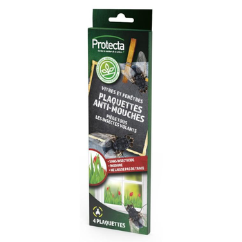 Visuel 1 du produit Plaquettes engluées anti-mouches pour vitres et fenêtres Protecta - Les 4 pièces