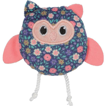 Visuel 1 du produit Jouet pour chat coloris bleu fleur Zolux hibou Ethi'cat - 9 x 9,5 x 11 cm