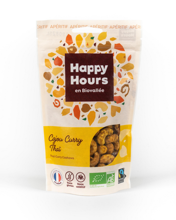 Visuel 1 du produit Sachet cajou curry thaï bio Happy Hours en Biovallée - 115 g