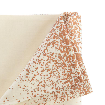 Visuel 1 du produit Nappe en coton blanc à décor central bronze scintillant - 250 x 150 cm