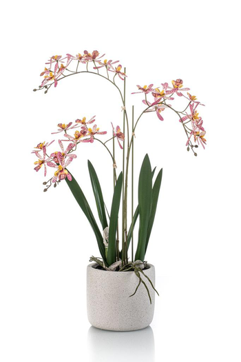 Visuel 1 du produit Orchidée artificielle Renanthera rose en pot - Ø 29 x H 56 cm