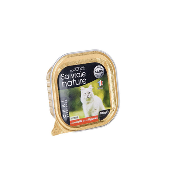 Visuel 1 du produit Aliment humide complet pour le chat stérilisé à la volaille et aux légumes Sa vraie nature - 100 g