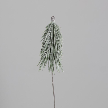 Visuel 1 du produit Petite branche de sapin vert givré à piquer - 36 cm