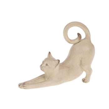 Visuel 1 du produit Chat décoratif en résine crème Zaza - 6 x 11,3 x 11,5 cm