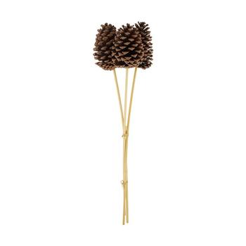 Visuel 1 du produit Ensemble de 3 pommes de pin sur bâton en bois - Ø 14 x H 55 cm