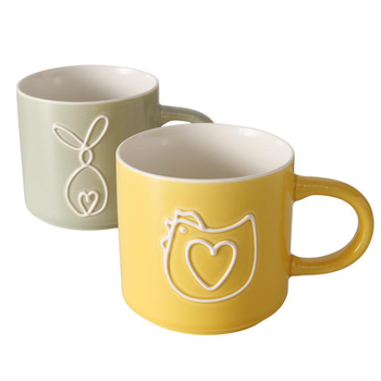 Visuel 1 du produit Mug en new bone coloré avec motif animal Frieda - Ø 9,3 x H 8,9 cm
