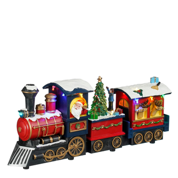Visuel 1 du produit Train de Noël multicolore lumineux sur piles - 38 x 17,5 cm