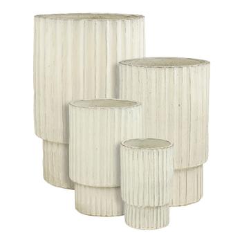 Visuel 1 du produit Pot haut Sorrento coloris beige en céramique - 35 x Ø 23 cm