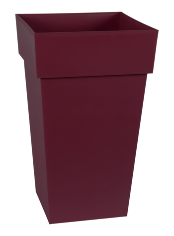 Visuel 1 du produit Pot haut carré en plastique rouge Bourgogne Eda Toscane 62 L - 40 x 39 x 65 cm