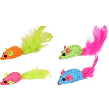 Visuel 1 du produit Jouet pour chat souris avec plumes Flamingo - 10 cm