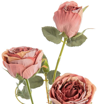 Visuel 1 du produit Fleur artificielle en papier tige avec 3 roses en bouton coloris rose - H 61 cm