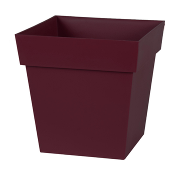 Visuel 1 du produit Pot carré en polypropylène rouge Bourgogne Eda Toscane 22 L - 32 x 32 x 32 cm