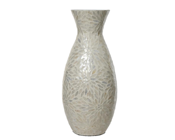 Visuel 1 du produit Vase long blanc Capiz - 20 x H 45 cm