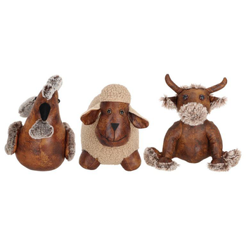 Visuel 1 du produit Cale-porte animal de la ferme marron - 24 x 25,5 x 29 cm