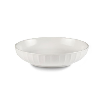 Visuel 1 du produit Assiette à salade et pâtes en grès blanc Adele - Ø 17 cm