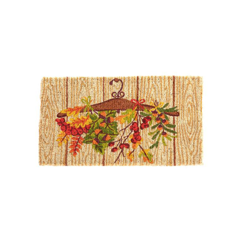 Visuel 1 du produit Paillasson en fibre de coco motif suspension d’automne - 72 x 40 cm