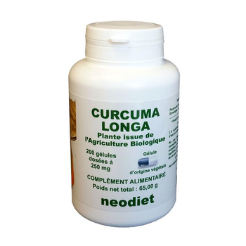 Visuel 1 du produit Gélules de curcuma bio en boite de 200 unités