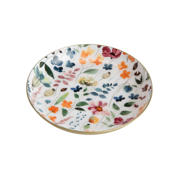 Visuel 1 du produit Sous-verres en métal blanc à fleurs multicolores x 4 - 10 x 3 cm