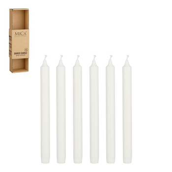 Visuel 1 du produit Ensemble de 6 bougies flambeau blanches - Ø 2,2 x H 25 cm