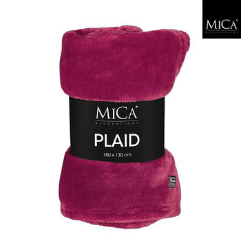 Visuel 1 du produit Plaid rouge bordeaux en polyester Mica Famke - 180 x 130 cm