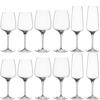 Visuel 1 du produit Service de 12 verres à pied en verre transparent anti-choc Leonardo Cesti