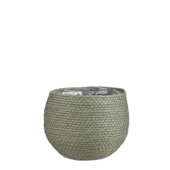 Visuel 1 du produit Panier cache-pot coloris vert en osier Jorck Mica Decorations - 19 x Ø 22 cm