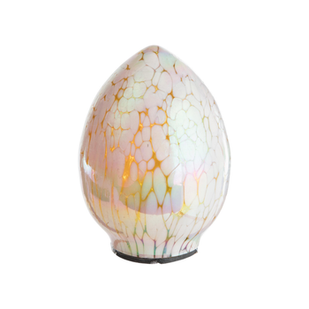 Visuel 1 du produit Œuf décoratif en verre moucheté jaune et blanc - Ø 8 x H 13 cm