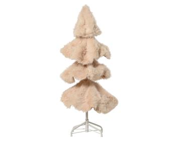 Visuel 1 du produit Sapin décoratif en fourrure artificielle crème - Ø 35 x H 60 cm
