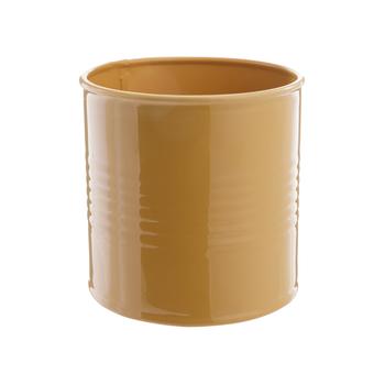 Visuel 1 du produit Cache-pot vintage en métal beige - Ø 13 x H 13 cm