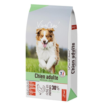 Visuel 1 du produit Croquettes pour chien medium adulte au poulet VivaCroc – 3 kg