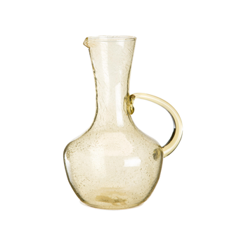 Visuel 1 du produit Pichet en verre jaune décor bullé - Ø 20 x H 26 cm