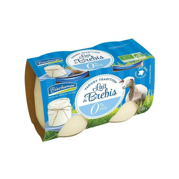 Visuel 1 du produit Yaourt brebis bio nature 0% Biochamps - 2 x 125 g
