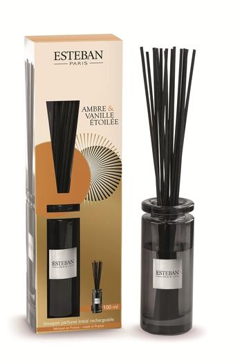 Visuel 1 du produit Bouquet parfumé Initial Ambre et vanille avec recharge Estéban - 100 ml