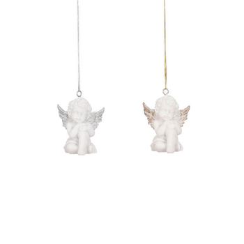 Visuel 1 du produit Décoration à suspendre ange or en résine - 2,5 x 2 x H 5,5 cm