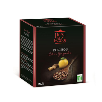 Visuel 1 du produit Rooibos Citron Gingembre bio Thés de la Pagode - 40 g / 20 infusettes